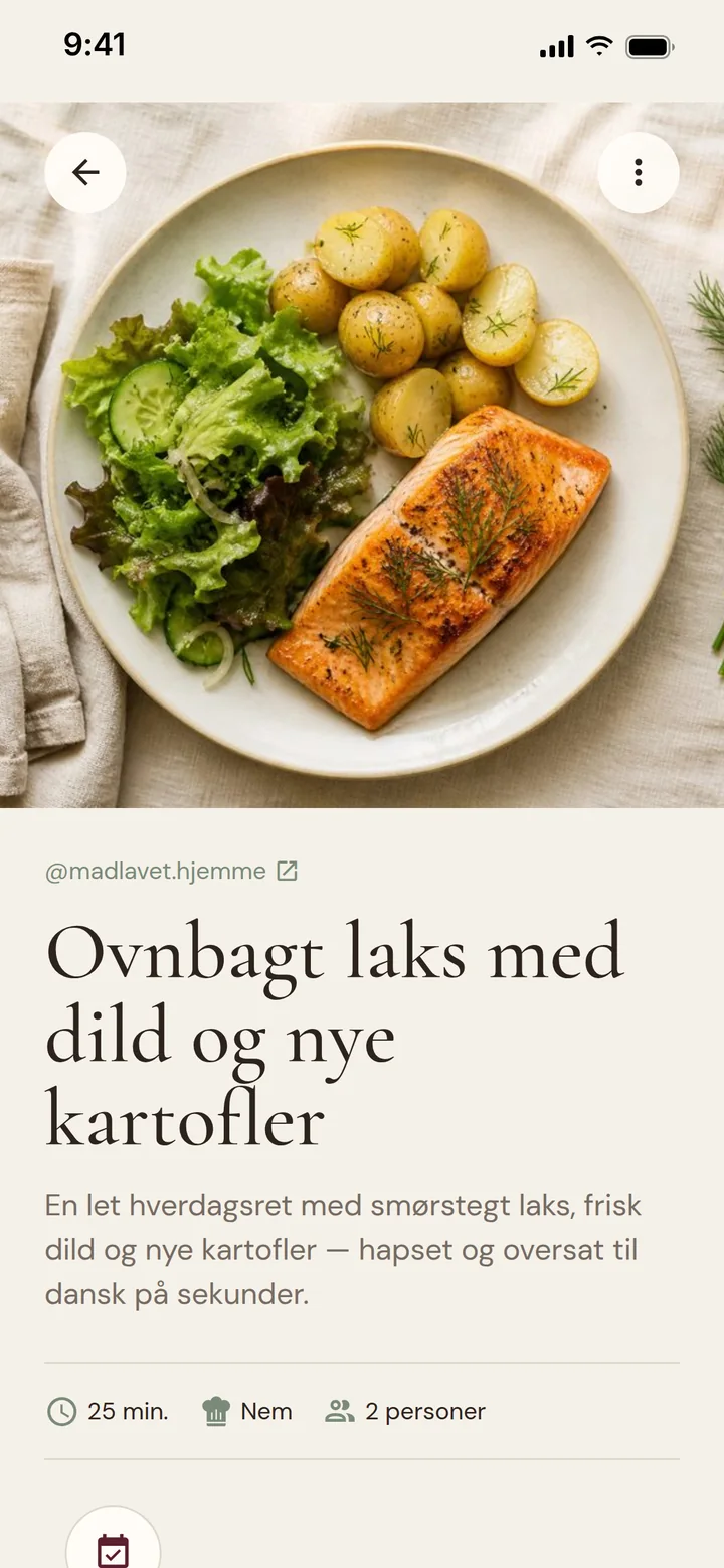 En hapset opskrift på dansk: Ovnbagt laks med dild og nye kartofler